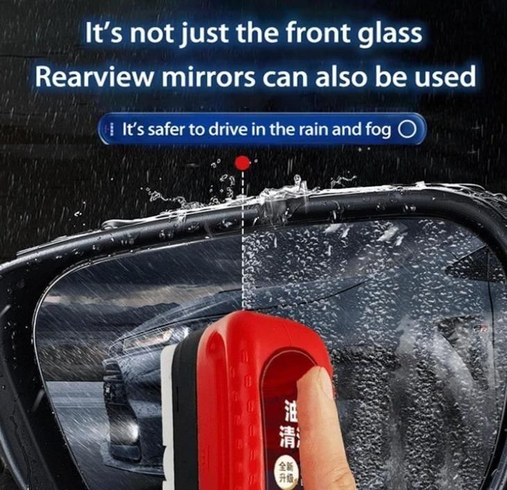 Car Rearview Mirror Glass Cleaner Tool – Anti-Fog & Anti-Rain Wiper for Clear Vision | Portable Auto Glass Cleaning Brush for Safe Driving