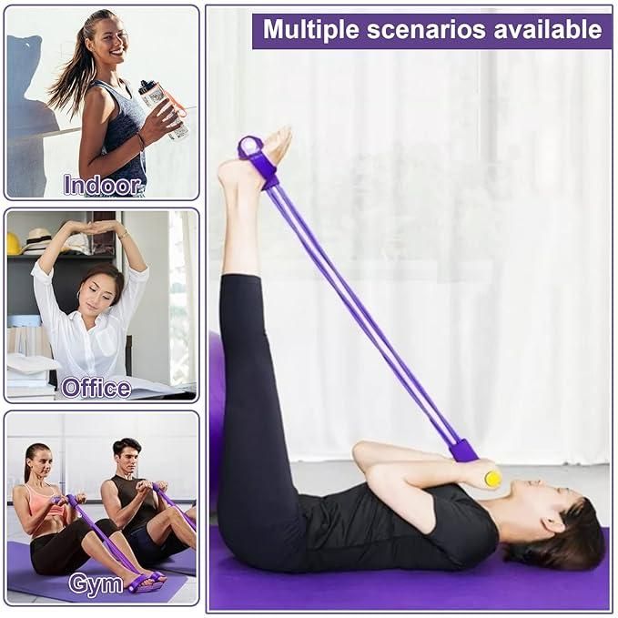 Yoga Pedal Puller Resistance Band – Multifunctional Fitness Equipment for Home Workout, Body Toning, and Weight Loss | Elastic Sit-Up Exercise Rope for Men & Women