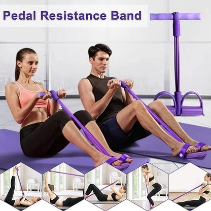 Yoga Pedal Puller Resistance Band – Multifunctional Fitness Equipment for Home Workout, Body Toning, and Weight Loss | Elastic Sit-Up Exercise Rope for Men & Women