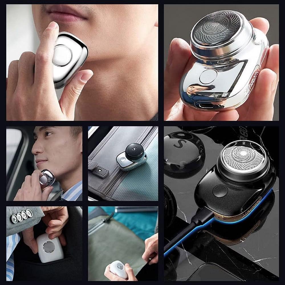 Mini Electric Shaver, mini electric shaver, portable shaver, travel shaver, beard trimmer, men’s grooming kit, USB rechargeable shaver,