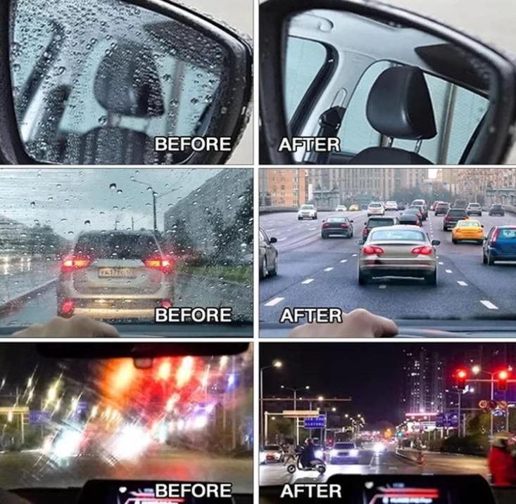 Car Rearview Mirror Glass Cleaner Tool – Anti-Fog & Anti-Rain Wiper for Clear Vision | Portable Auto Glass Cleaning Brush for Safe Driving